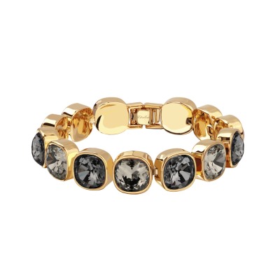 Браслет Триумф (кристаллы SW серые, темно-серые 10мм; покрытие золото) 17-20см, Есть комплект