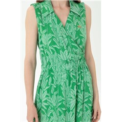 Kadın Koyu Yeşil Dokuma Elbise