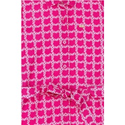 Kız Çocuk Pembe Kısa Kol Dokuma Elbise