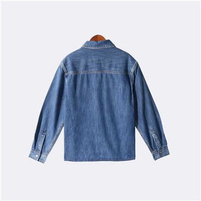 Мужская застиранная джинсовая куртка с длинными рукавами  СК