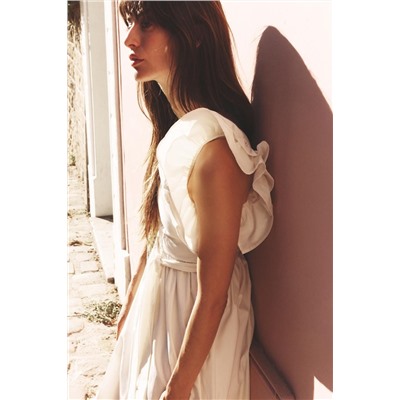 RUFFLED CONTRAST DRESS