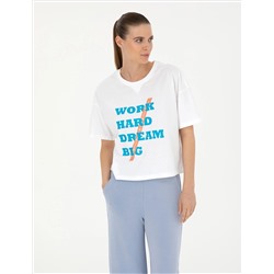 Beyaz Comfort Fit Tişört