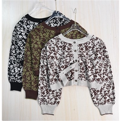 Винтажный жаккардовый кардиган