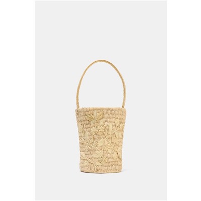 BRAIDED BASKET BAG WITH DESIGN