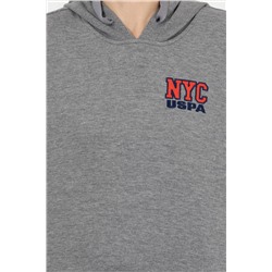 Kadın Gri  Melanj Kapüşonlu Sweatshirt