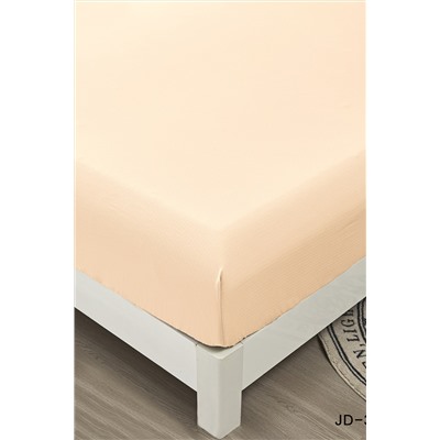 Комплект постельных принадлежностей, простыня на резинке Борт 25 + 2 наволочки 70*70 экрю