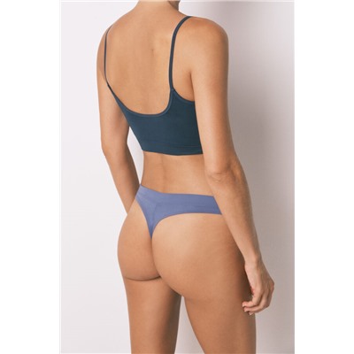Tanga fruncido espalda azul