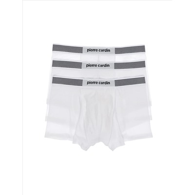 Beyaz Pamuk Modal Karışımlı 3'lü Boxer