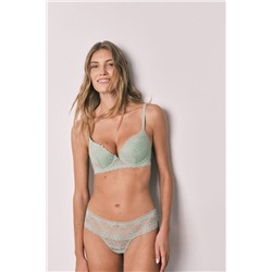 Sujetador push up encaje verde GORGEOUS
