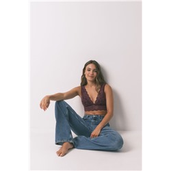 Sujetador bralette halter encaje granate