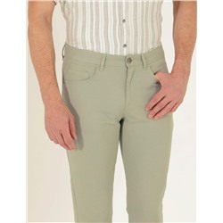 Açık Yeşil Slim Fit Kanvas Pantolon