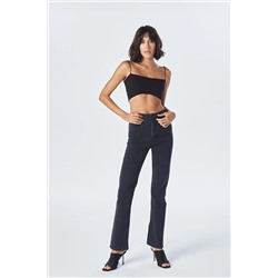 CROSS JEANS Antrasit Slim Straight Paçası Yırtmaçlı Çapraz Kemerli Jean Pantolon C 4556-011 C 4556-006