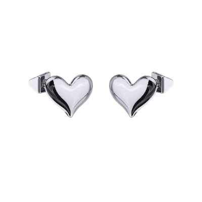 Серьги Сердцеедка (покрытие родий), Есть комплект