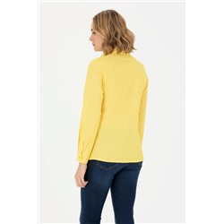 Kadın Sarı Uzun Kollu Basic Gömlek