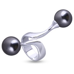 Кольцо (Майорка 12мм темно-серый; покрытие родий), Есть комплект