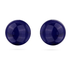 Пусеты (муранское стекло темно-синие 10-12мм; покрытие родий), Есть комплект