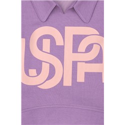Kız Çocuk Lila Polo Yaka Sweatshirt
