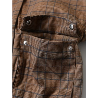 Модная повседневная клетчатая куртка с воротником-стойкой