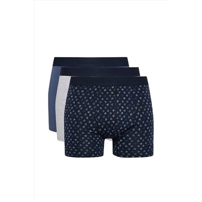 DeFacto Regular Fit Baskılı 3'lü Boxer E0027ax24wn