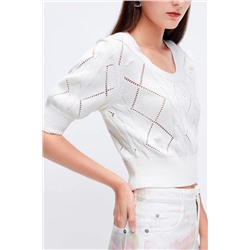 Top de punto calado Blanco