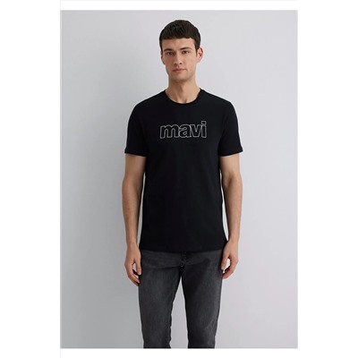 Mavi Logo Baskılı Siyah Tişört Slim Fit / Dar Kesim 065781-900