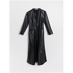 Hemdblusenkleid aus Lederimitat