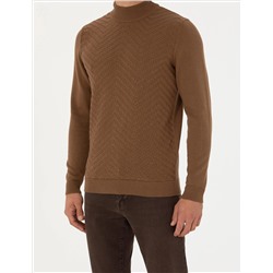 Yeşil Slim Fit Yarım Balıkçı Yaka Triko Kazak