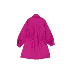 Kız Çocuk Menekşe Uzun Kol Dokuma Elbise