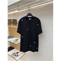 Футболка унисекс со стильной  и нежной вышивкой клевера 2 цвета  ДИО*Р