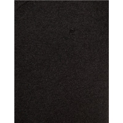 Antrasit Melanj Slim Fit V Yaka Basic Triko Kazak