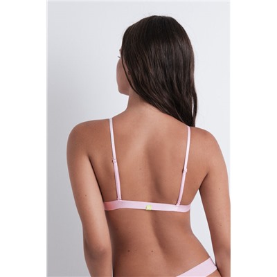 Sujetador triangular microfibra brillo rosa