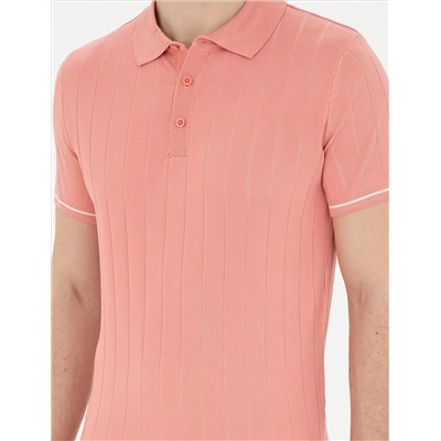 Kırmızı Slim Fit Düğmeli Polo Yaka Triko Tişört