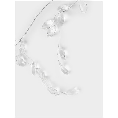 Ветка-гирлянда декоративная, 1,2 м, акрил/металл, серебристая, Кристаллы, Event