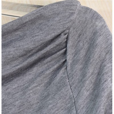 Женская футболка из тонкой шерсти с плиссировкой на одно плечо  МАССИМО Д