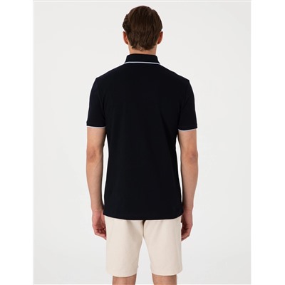 Lacivert Slim Fit Polo Yaka Tişört