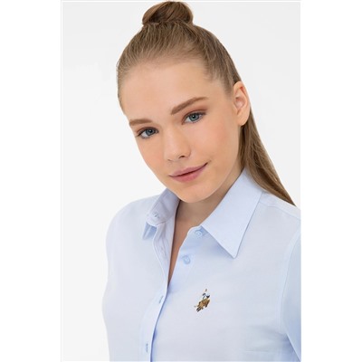 Kadın Açık Mavi Uzun Kollu Basic Gömlek