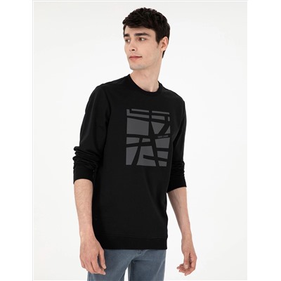 Siyah Regular Fit Sweatshirt