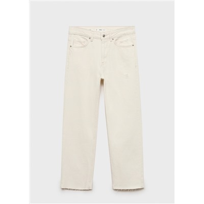 Jeans Blanca rectos crop