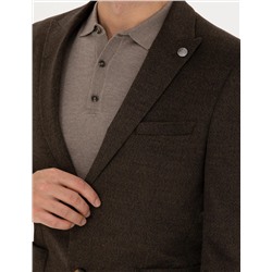 Kahverengi Ekstra Slim Fit Spor Ceket