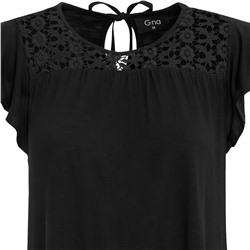 Damen T-Shirt mit Häkelspitze