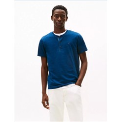 Garment-Dyed Short-Sleeve Henley