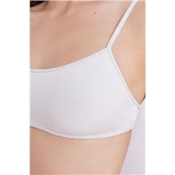 Sujetador top algodón copas extraíbles blanco