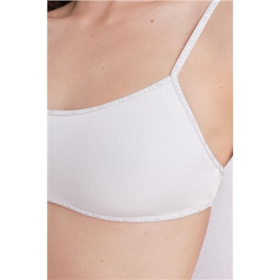 Sujetador top algodón copas extraíbles blanco