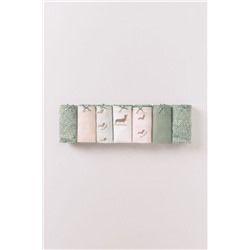 Pack 7 tangas algodón rosa y verde