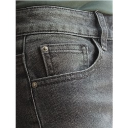 Джинсы классические с декоративной стиркой из эластичного денима