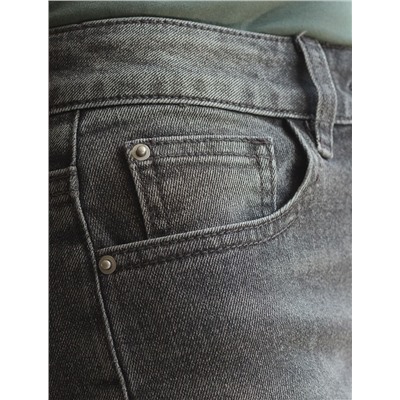 Джинсы классические с декоративной стиркой из эластичного денима