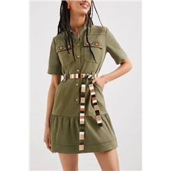 Vestido camisero caqui