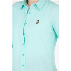 Kadın Mint Uzun Kollu Basic Gömlek