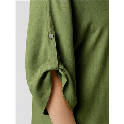 Блузка с цельнокроеным рукавом  изо льна с вискозой