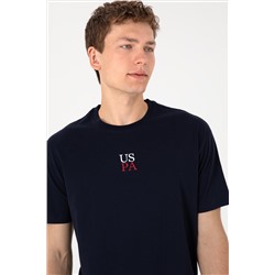 Erkek Comfort Fit Bisiklet Yaka Lacivert Tişört